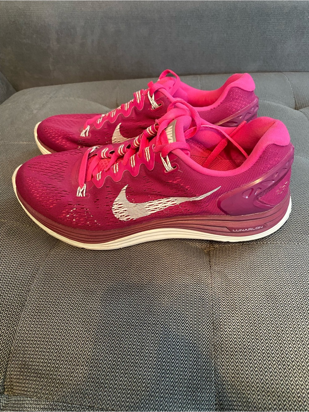 Nike Lunarglide 5 Women's Running Shoes in Bright Pink with White Swoosh